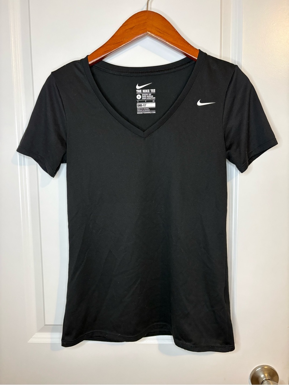 Nike Black V‑Neck Dri‑Fit Short Sleeve Tee